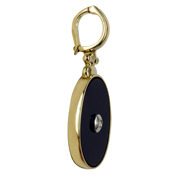 9ct Yellow Gold Black Onyx And Diamond Enhancer - alternate view