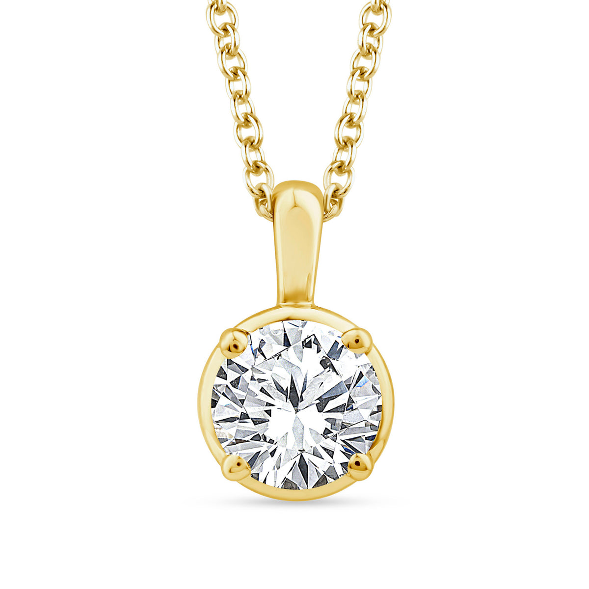 Gold Vermeil 22ct Lab Grown Diamond Solitaire Necklace