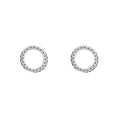 Sterling Silver Open Circle Cz Stud Earrings