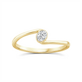 9ct Yellow Gold Oval Offset Lab Grown Diamond Ring