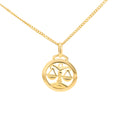 9ct Yellow Gold Libra Round Cut Out Zodiac