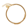 Najo Yellow Gold Plated Double Mesh Chain Bracelet With Rectangular Links
