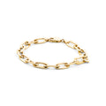9ct Yellow Gold Silver Filled Oval Cable Link Bracelet