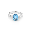 Sterling Silver Blue Topaz Dress ring