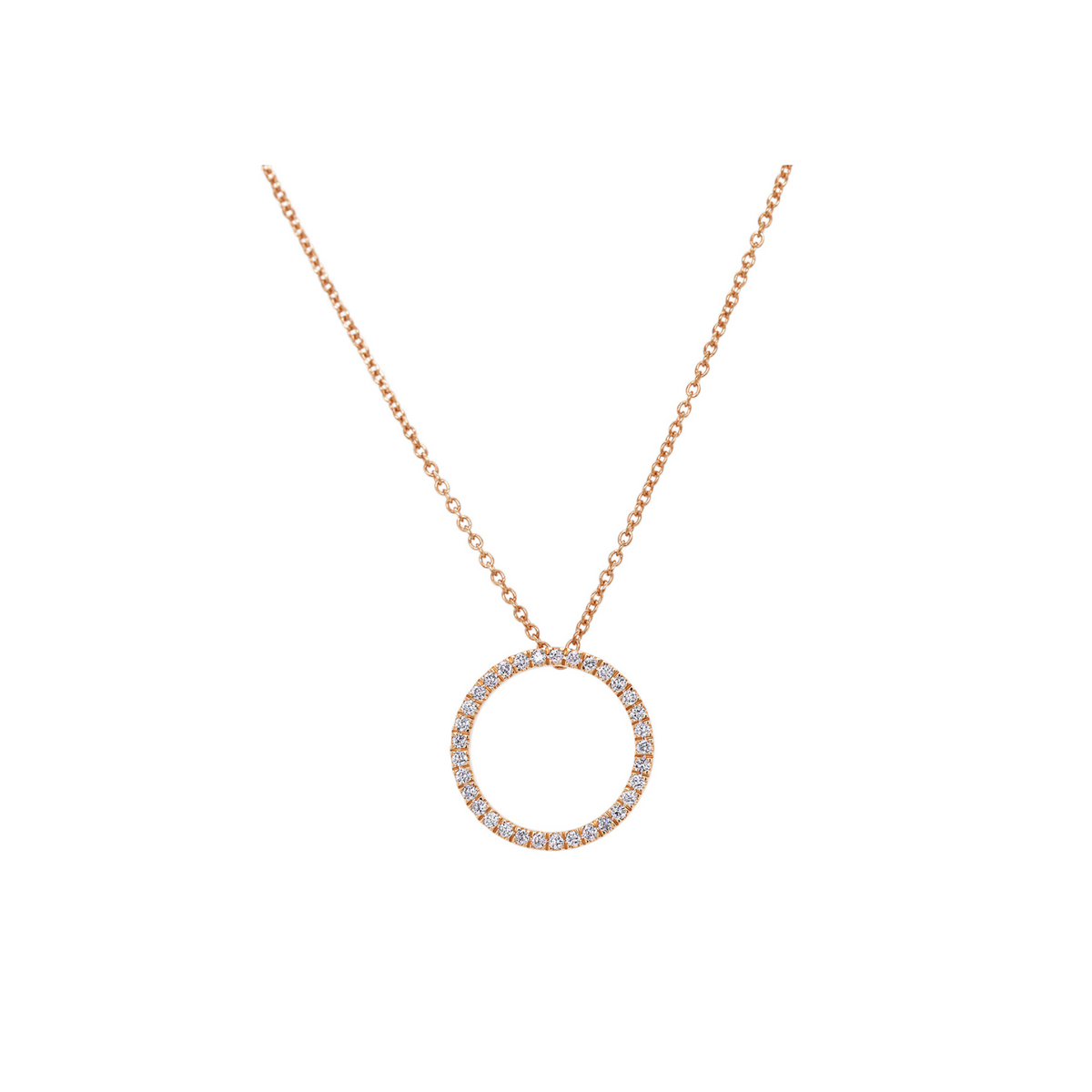 18ct Rose Gold Australian Pink Diamond Open Circle Pendant
