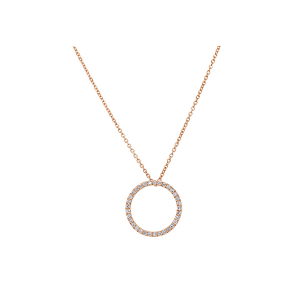 18ct Rose Gold Australian Pink Diamond Open Circle Pendant