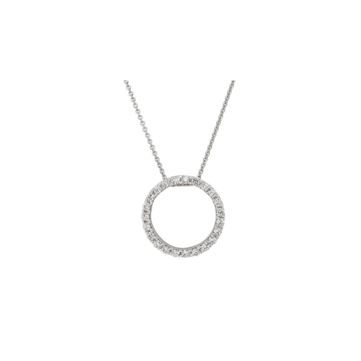 18ct White Gold Diamond Circle Pendant