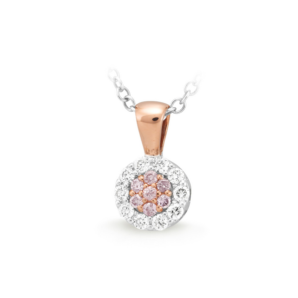 9ct Rose Gold Australian Pink Diamond Cluster Pendant