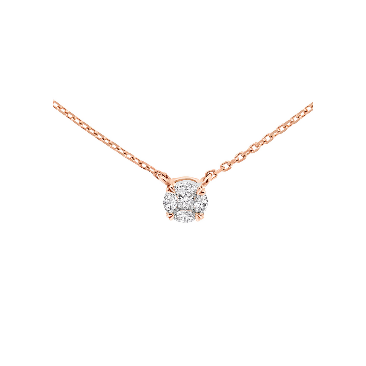 9ct Rose Gold Signature Myriad Diamond Necklet