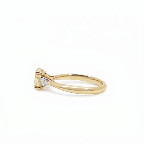 The Alexandra | 1.35ct Oval Natural Mined Yellow Trilogy Engagement Ring - alternate view