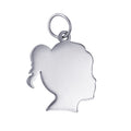 Sterling Silver Engravable Girl Shape Pendant