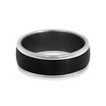 Men's Tantalum & Brushed Carbon Fibre Wedding Ring