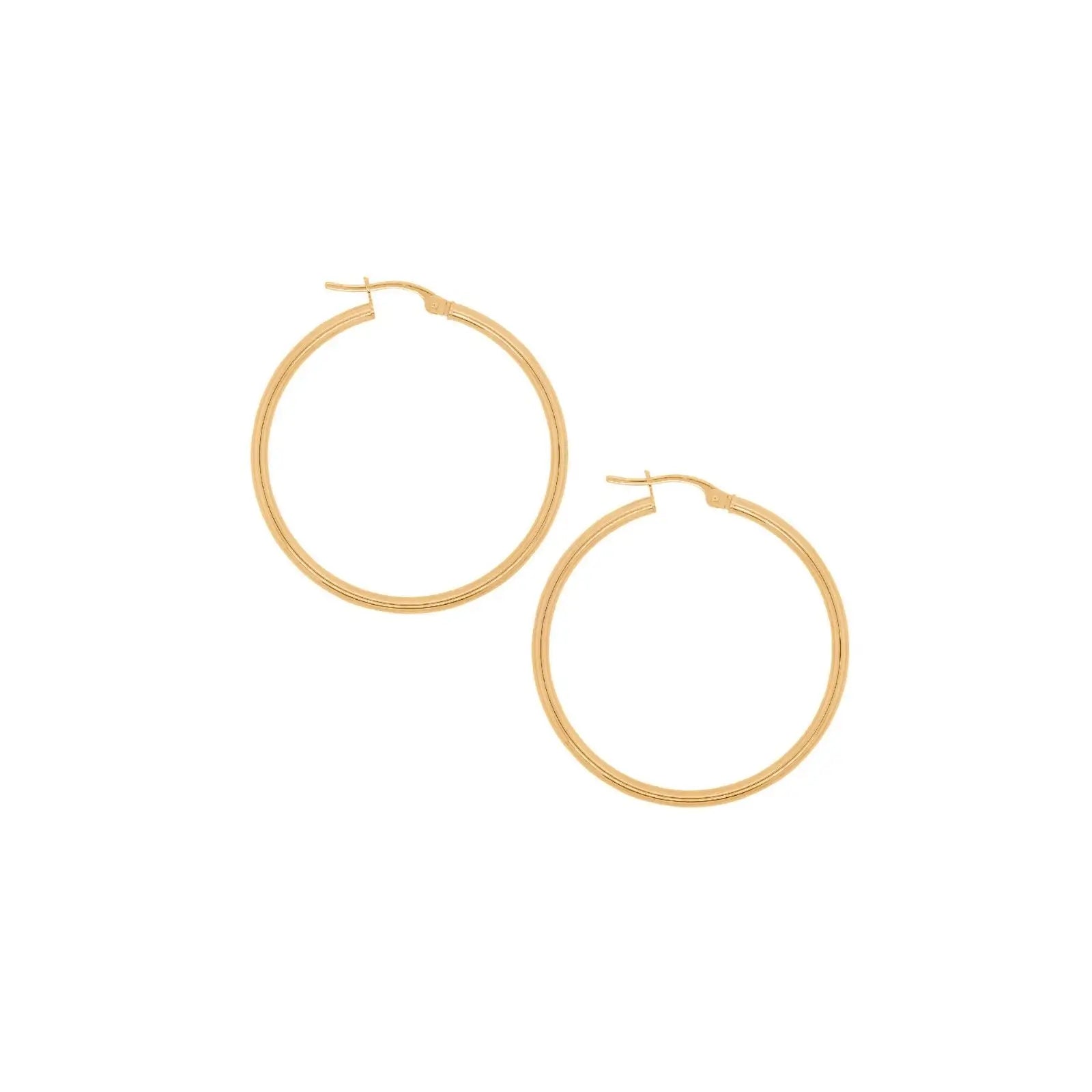 18ct Yellow Gold 30mm Italian Hoop Earrings