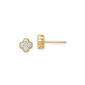 9ct Yellow Gold Lab Grown Diamond Four Leaf Clover Stud Earrings