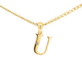 9ct Yellow Gold Diamond Set Block Initial Letter U