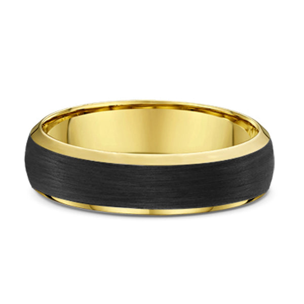 Men's 9ct Yellow Gold & Carbon Fibre Wedding Ring - alternate view