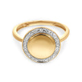 0.06ct Round Natural Diamond Engravable Disc Ring