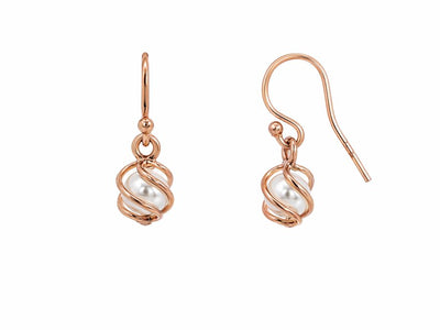 9ct Rose Gold Freshwater Pearl Drop Earrings