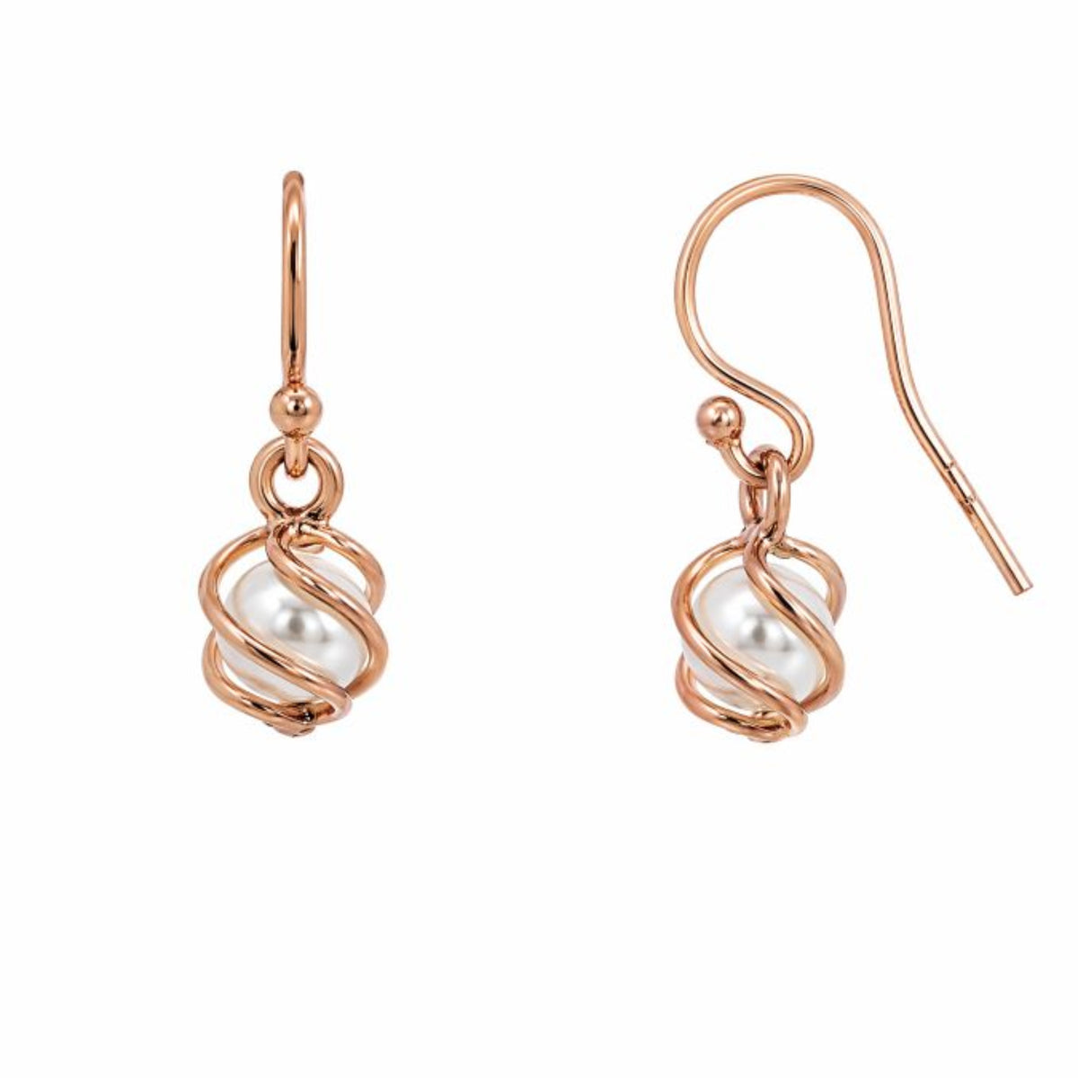 9ct Rose Gold Freshwater Pearl Drop Earrings