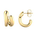 Gold Vermeil 22ct Double Half Hoop Earrings