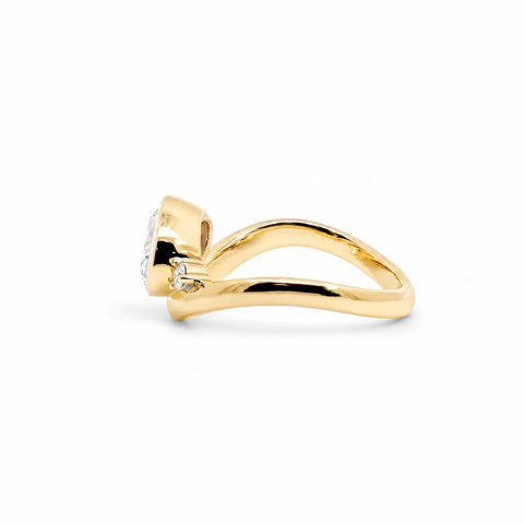 9ct Yellow Gold Oval Lab Grown Diamond Engagement Ring - alternate view