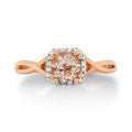 9ct Rose Gold Morganite And Diamond Ring