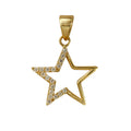 9ct Yellow Gold Cubic Zirconia Open Star Pendant