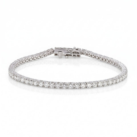 9ct White Gold 5.00ct Lab Grown Diamond Tennis Bracelet