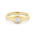 10ct Yellow Gold Square Emerald Cut Lab Grown Diamond Dress Ring