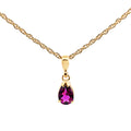 9ct Yellow Gold Pear Shape Rhodolite Garnet Pendant