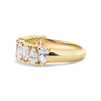 18ct Yellow Gold Pear Shape Lab Grown Diamond Wedding Ring - alternate