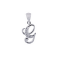 Sterling Silver Script Letter G With Cubic Zirconia