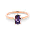 9ct Rose Gold Iolite And Diamond Ring