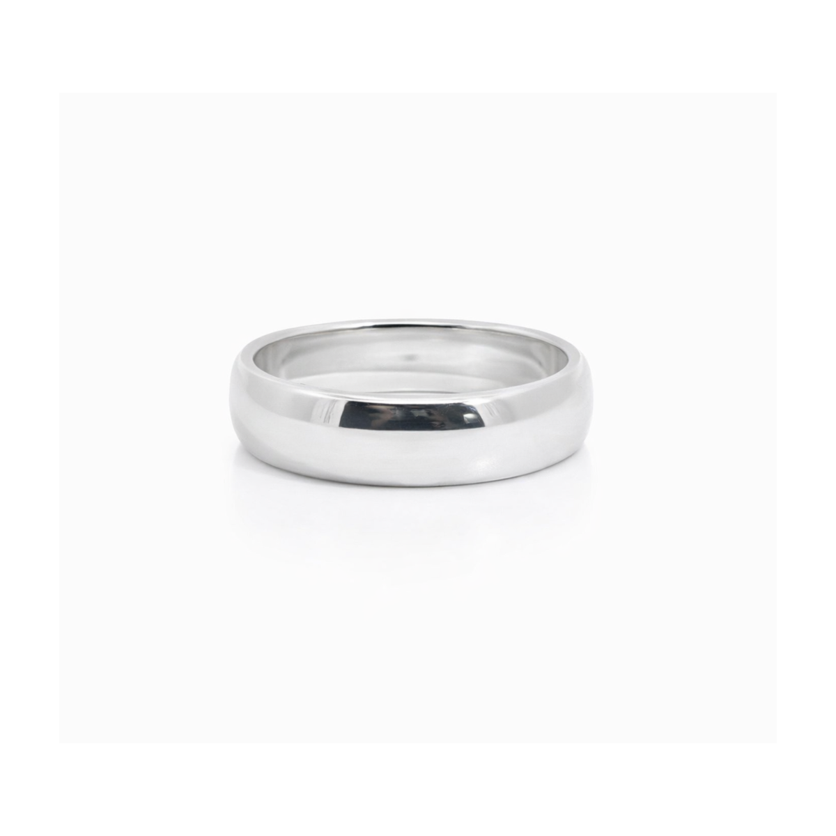 Sterling Silver Solid Half Round Ladies Wedding Ring