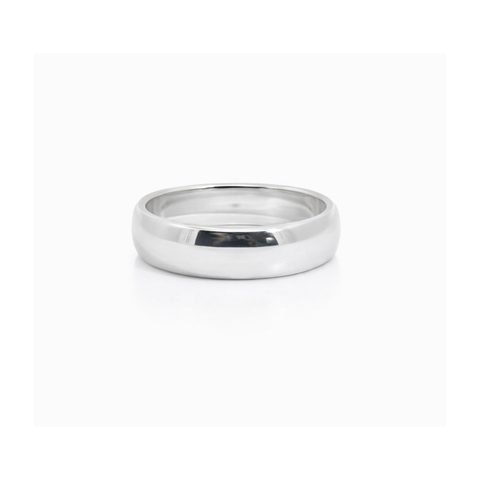 Sterling Silver Solid Half Round Ladies Wedding Ring