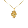 9ct Yellow Gold Oval Madonna Pendant With Diamond Cut Edges