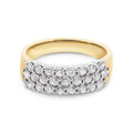 18ct Two Tone Multi Lab Grown Diamond Wide Band Ring