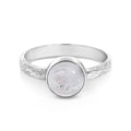 Sterling Silver Round Moonstone Dress Ring