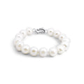 Freshwater White Pearl Bracelet With Silver Bolt Ring Clasp