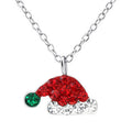 Sterling Silver Crystal Santa Hat Pendant