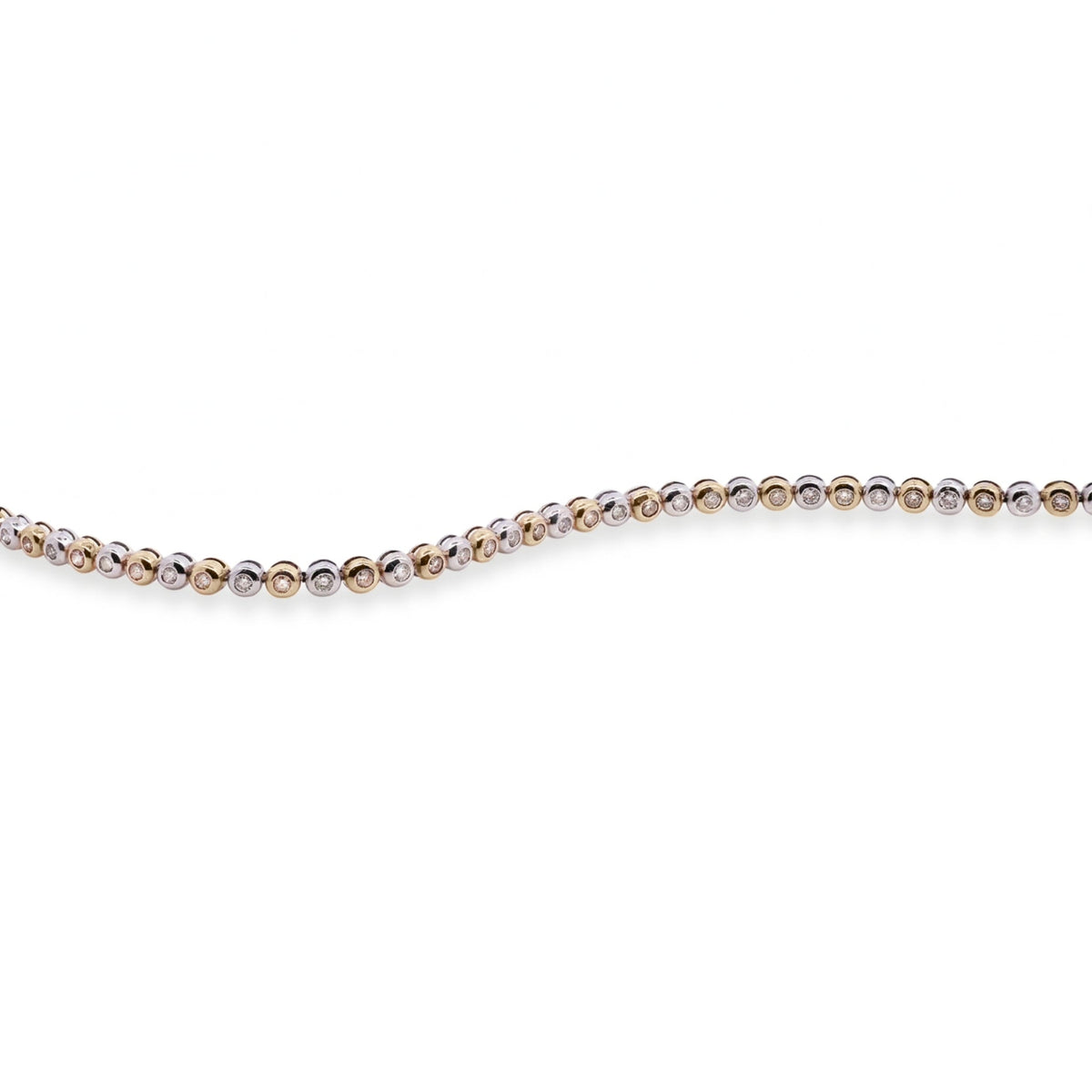 9ct Two Tone Diamond Tennis Bracelet