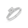 9ct White Gold Square Diamond Bridal Set