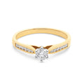 0.42ct Round Natural Diamond Engagement Ring