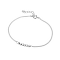 Sterling Silver Curb Bracelet With Cube Bead Detail