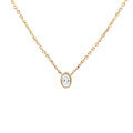 10ct Yellow Gold Oval Lab Grown Diamond Necklace