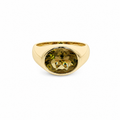 9ct Yellow Gold Oval Olive Quartz Dress Ring