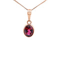 9ct Rose Gold Oval Rhodolite Pendant