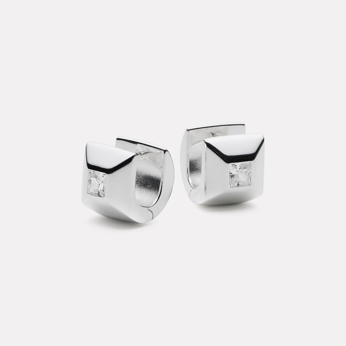 Najo Halo Cubic Zirconia Huggie Earrings