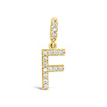 9ct Yellow Gold Cubic Zirconia Set Letter F Pendant