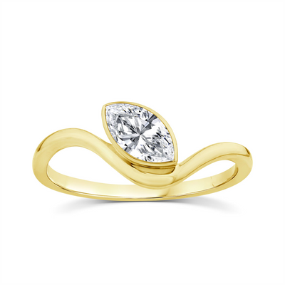 9ct Yellow Gold Marquise Lab Grown Diamond Ring